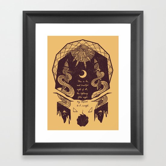 The Lightning Filled Night Framed Art Print