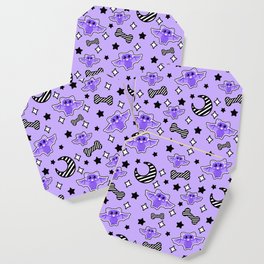 Magical kawaii spooky bats light purple Coaster