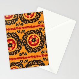 Colorful traditional asian carpet embroidery motifs pattern Stationery Cards