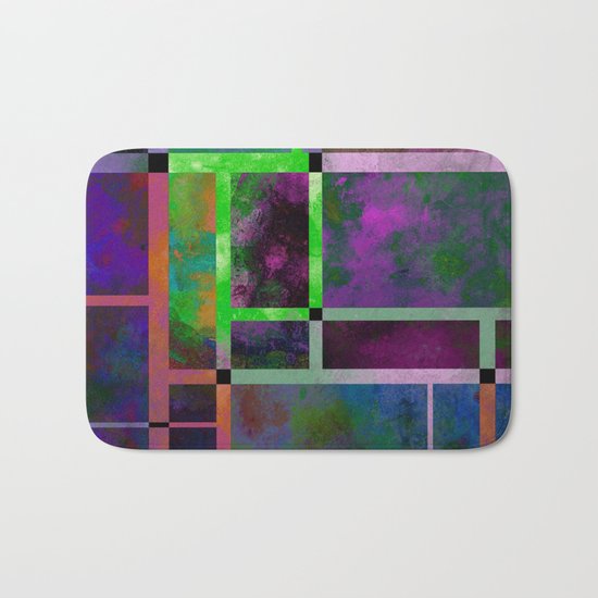 Pastel Textures - Abstract, pastel themed, geometric painting Bath Mat