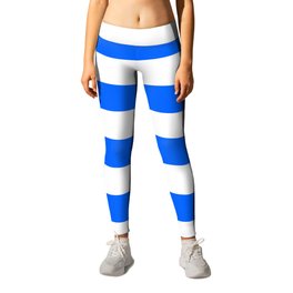 China Blue and White Medium Stripes Leggings | Bluestripes, Summer, Pattern, Redwhiteandblue, Digital, Blueandwhite, Nautical, Cobalt, Acrylic, Graphicdesign 
