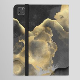 Abstract Marble Texture, Black and Gold, Modern Art Prints iPad Folio Case