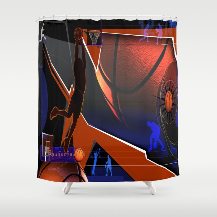 Basketball Shower Curtain By Robincurtiss Society6 Basketball Shower Curtain
