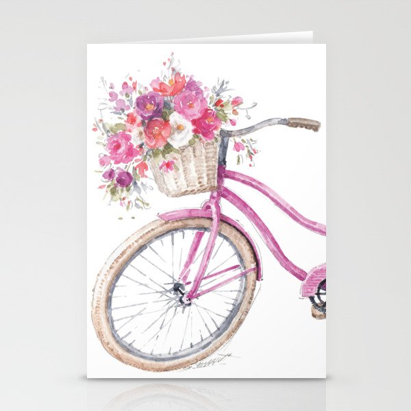 Pink bicycle sales cards