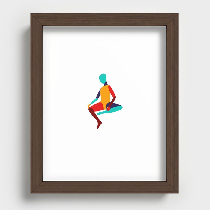 Abstract art print colorful people Recessed Framed Print