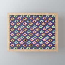 Retro Eyes Checkerboard Framed Mini Art Print