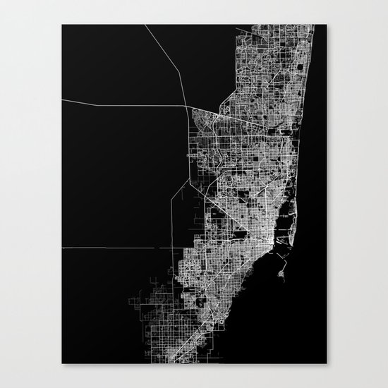 miami map Canvas Print