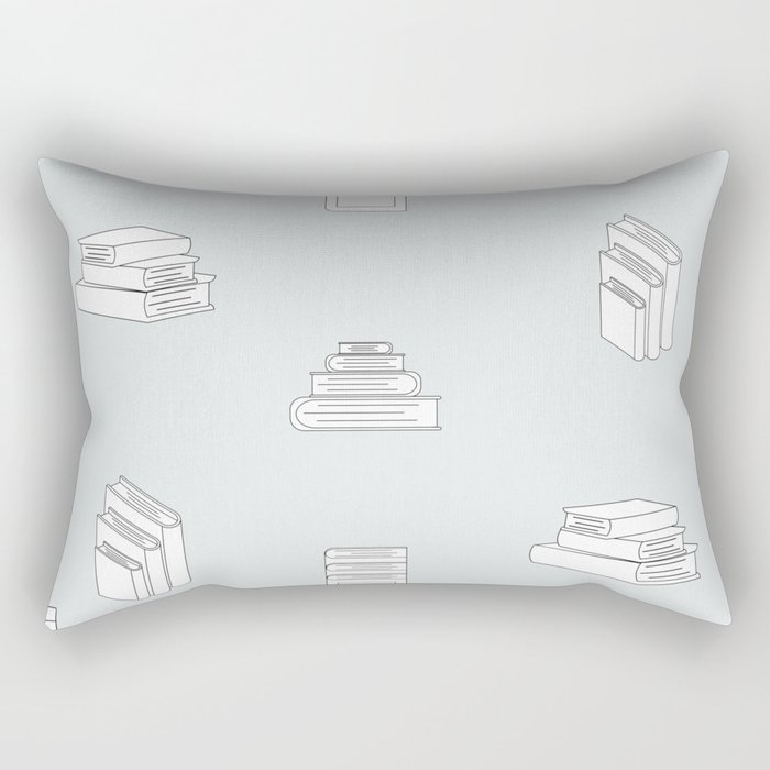 Stack of Books Flat Design Seamless Pattern Rectangular Pillow