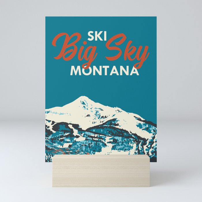 Ski Big Sky Montana Vintage Poster Mini Art Print