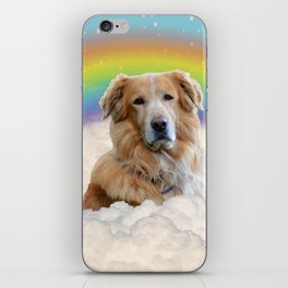 Golden Retriever Dog Rainbow Clouds iPhone Skin