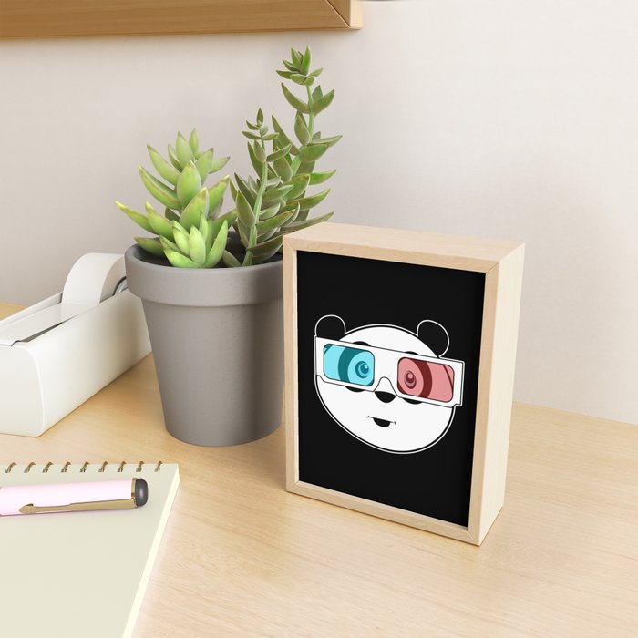 Panda 3d Glasses Framed Mini Art Print By Adamzworld Society6