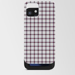 White and Red Farmhouse Style Gingham Check iPhone Card Case