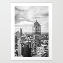 B&W View of Downtown Atlanta Art Print