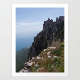 Sunny Aj-Petri Mountain top view , Crimea, summer Art Print
