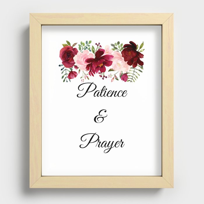 Patience and Prayer Recessed Framed Print