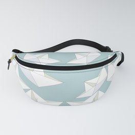 Paper Boats Teal  Fanny Pack