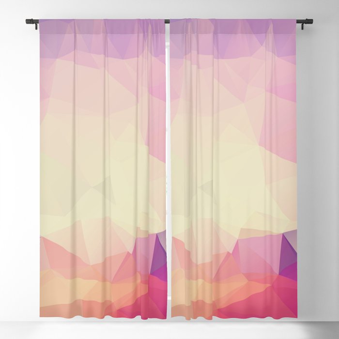 Shining Abstract Polygon Pattern Yellow, Purple, Pink, and Orange Blackout Curtain