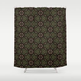 Green Forest Mandala Pattern Shower Curtain