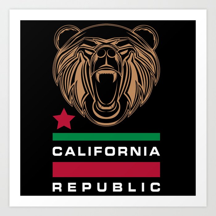 California Bear Flag Art Print By Kematica Society6