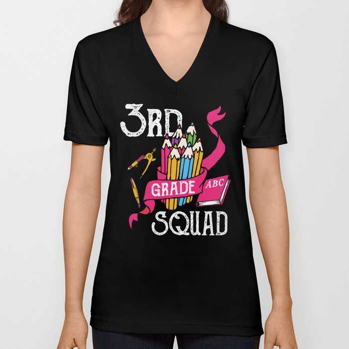 3rd Grade Squad Student Back To School V Neck T Shirt