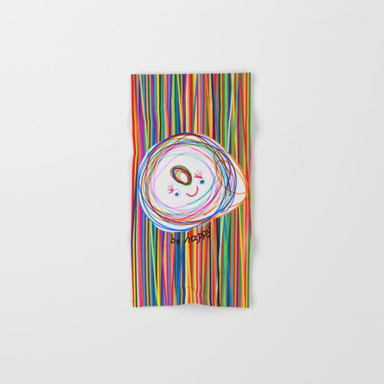 Be Happy | Smile | Stay Child | Kids Painting Hand & Bath Towel