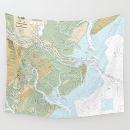 Savannah River and Wassaw Sound Nautical Chart 11512 – Coastal Georgia and South Carolina Wall Tapestry