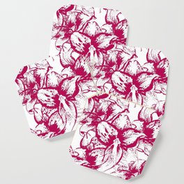 Pattern with flowers of amaryllis Coaster