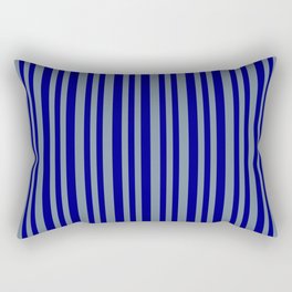 [ Thumbnail: Light Slate Gray and Blue Colored Lines/Stripes Pattern Rectangular Pillow ]