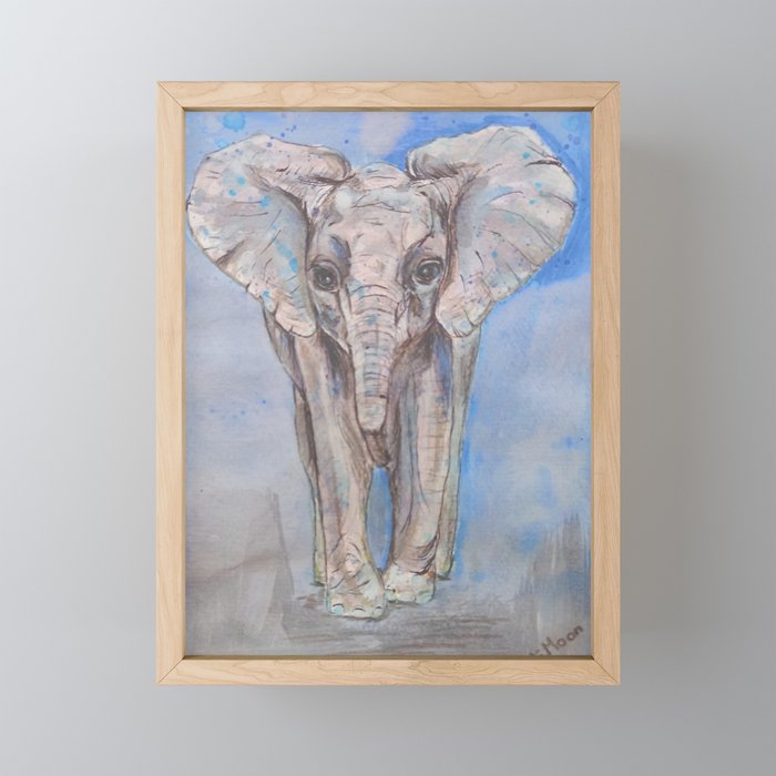 Baby Elephant Dream Framed Mini Art Print
