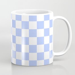 Checkered Pattern Sky Blue and White Coffee Mug