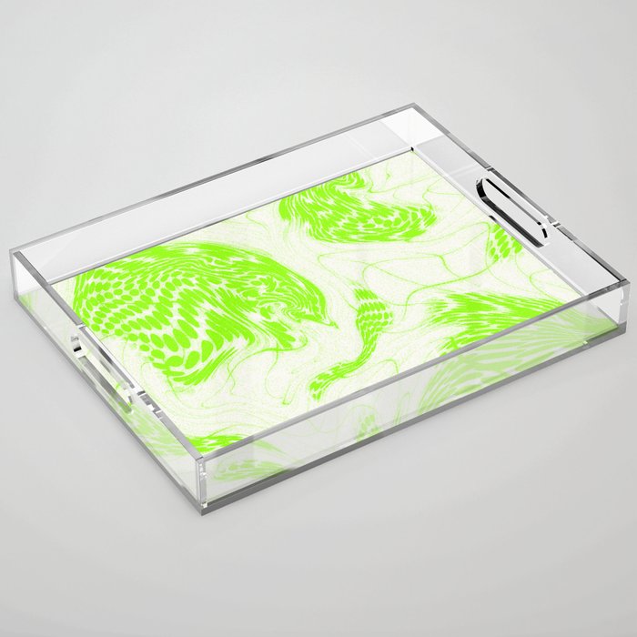 Green Wave Grunge Acrylic Tray