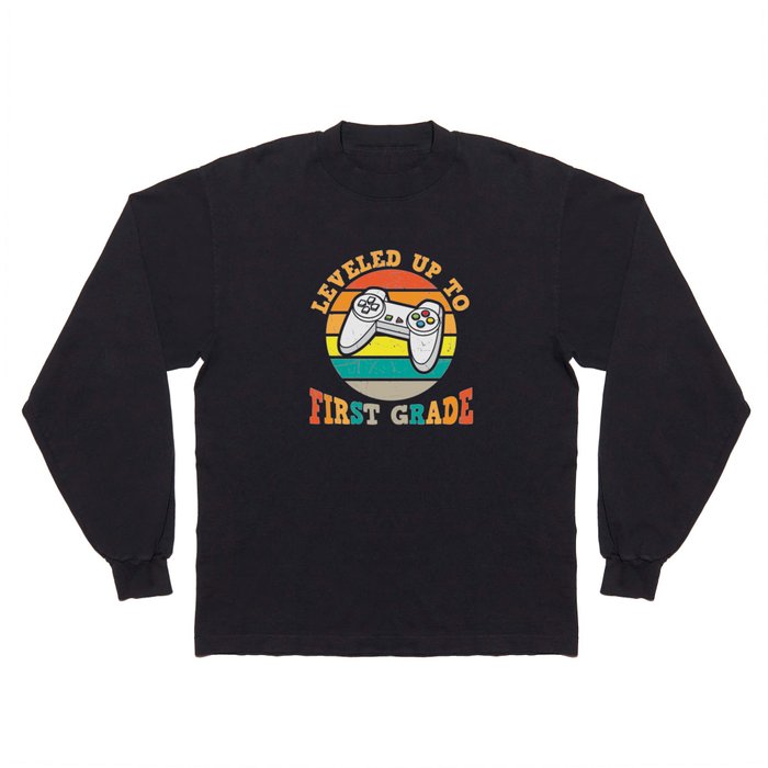 Leveled Up To First Grade Vintage Long Sleeve T Shirt