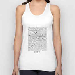 London White Map Tank Top