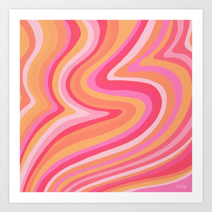Sunshine Melt – Pink & Peach Palette Art Print