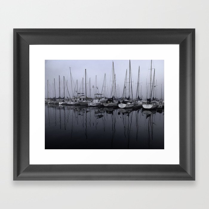 Foggy Morning on Alamitos Bay Framed Art Print