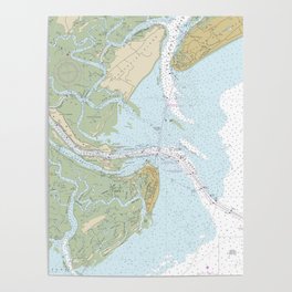 Tybee Island, Daufuskie Island, Calibogue Sound, South End of Hilton Head Island, and Vicinity Nautical Poster