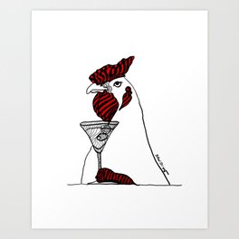 Hello Red Rooster Art Print