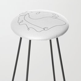 Horse line art #2 Counter Stool