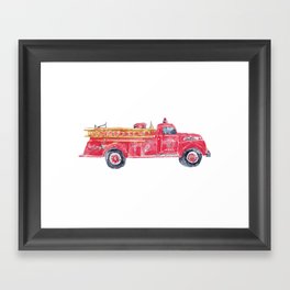 Fire truck print firetruck Framed Art Print