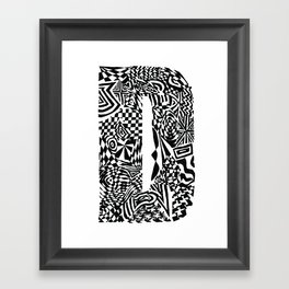 Alphabet Letter D Impact Bold Abstract Pattern (ink drawing) Framed Art Print