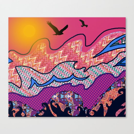 Over the Pink Sea Canvas Print