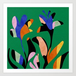 groovy floral abstract Art Print