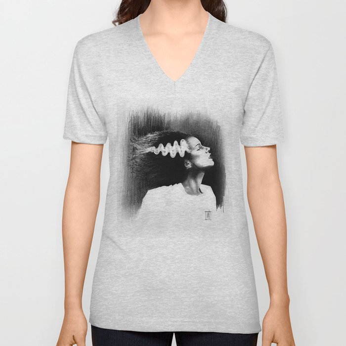 Bride of Frankenstein V Neck T Shirt
