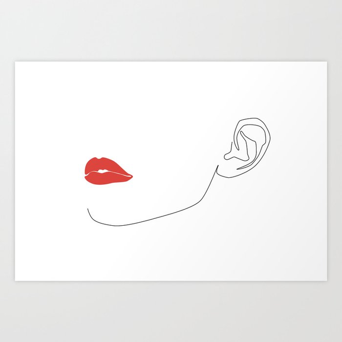 Red lip Art Print