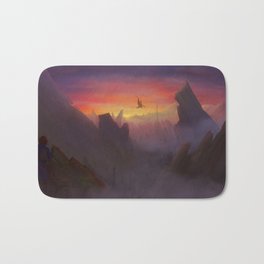 Fantasy Mountain landscape at Sunrise Bath Mat