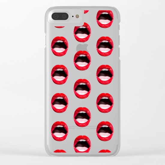 Red Lips Clear iPhone Case