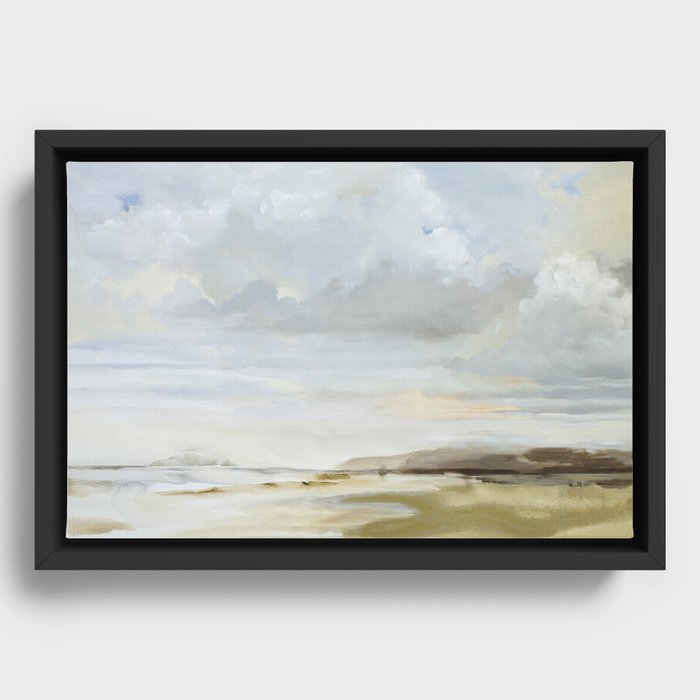 Cloudy Shoreline Framed Canvas