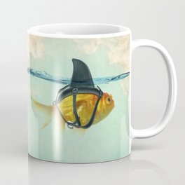 Brilliant DISGUISE - Goldfish with a Shark Fin Coffee Mug | Aqua, Nature, Animal, Goldfish, Orange, Teal, Graphicdesign, Digital, Fin, Curated 