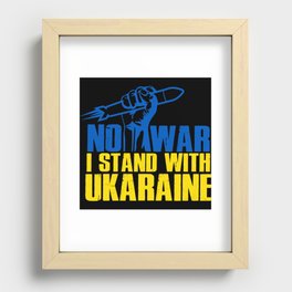 Ukranian flag peace for ukraine no war Recessed Framed Print