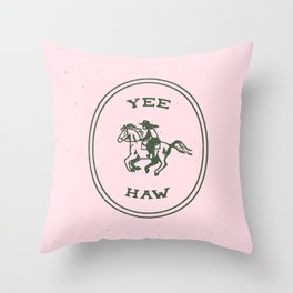 Yee Haw in Pink Throw Pillow